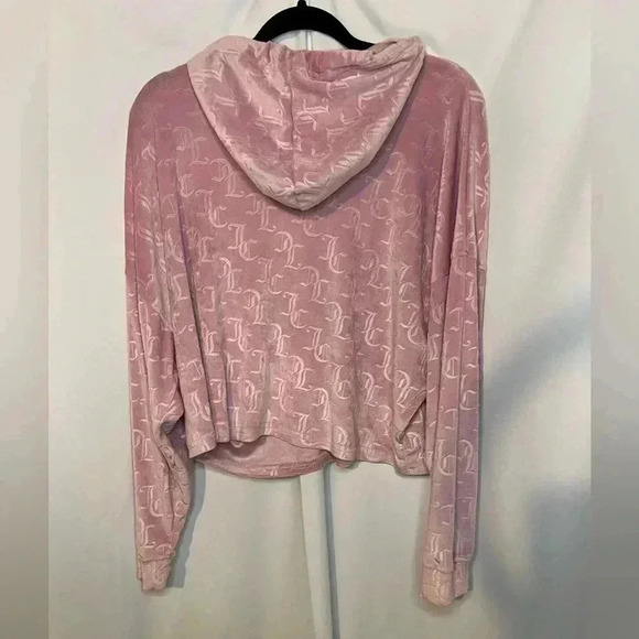 Women’s Juicy Couture Velour Cropped Sleepwear Top Pink Y2K - Picture 2 of 4